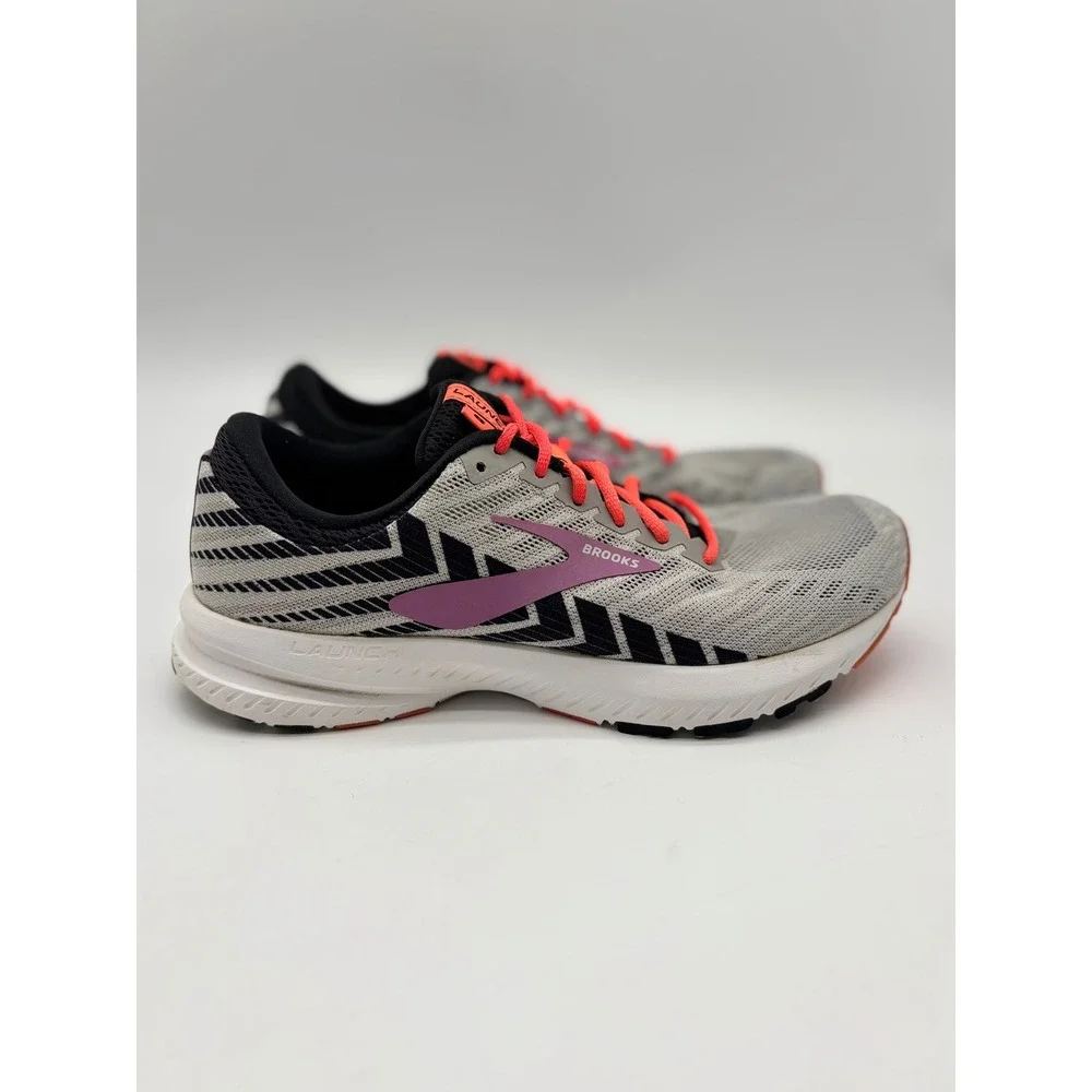 Brooks Launch 6 Womens Running Shoes Grey Black Pink 1202851D027 Wide D Size 8